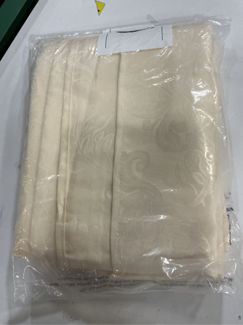 Condition photo showing Good Condition for Beige Lace Curtains 96 Inches Long 2 Panels Paisley Floral Sheer Curtains for Living Room Girls Bedroom Rod Pocket Light Filtering Shabby Chic Curtains Large Window Decor Vintage Drapes, 52x96 52"W x 96"L (Pack of 2) Beige