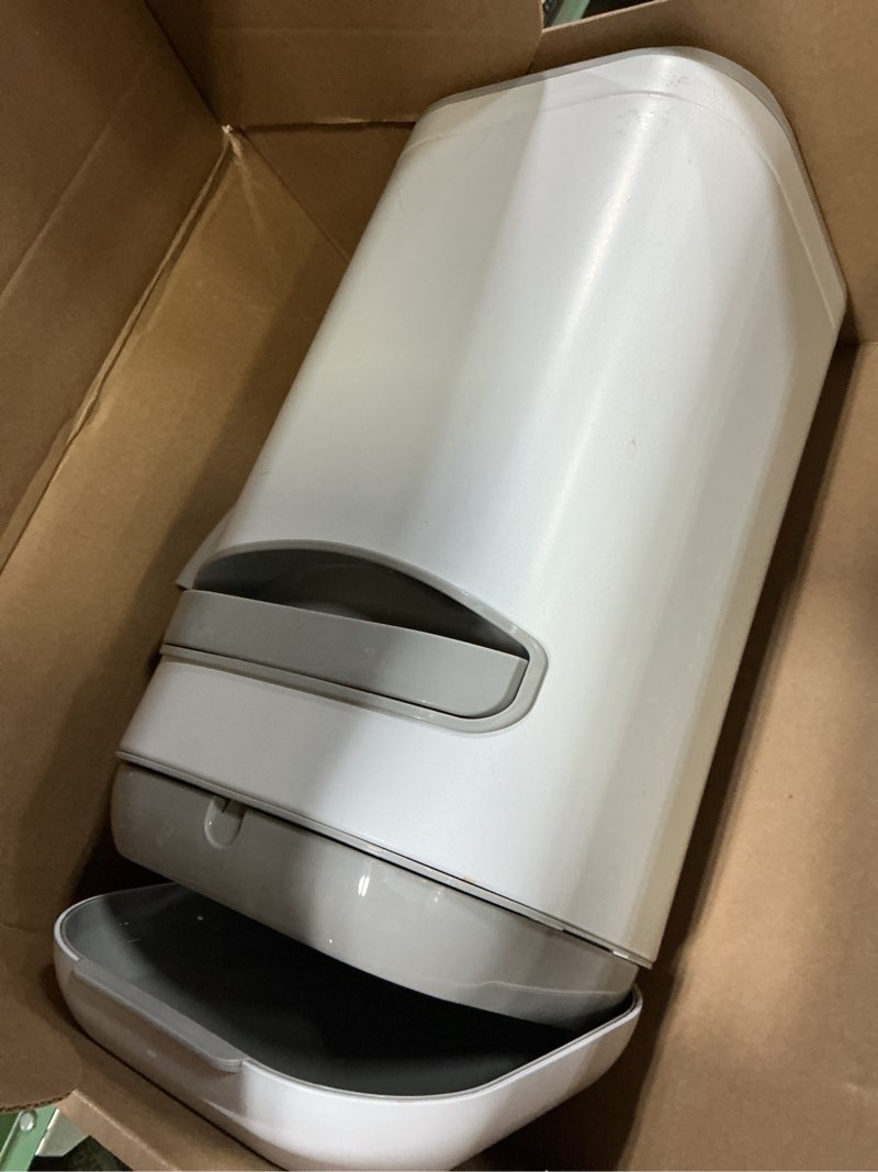 Condition photo showing As Is for Litter Genie Platinum Pail Made of Durable Stainless Steel Includes 1 Easy Roll Refill White