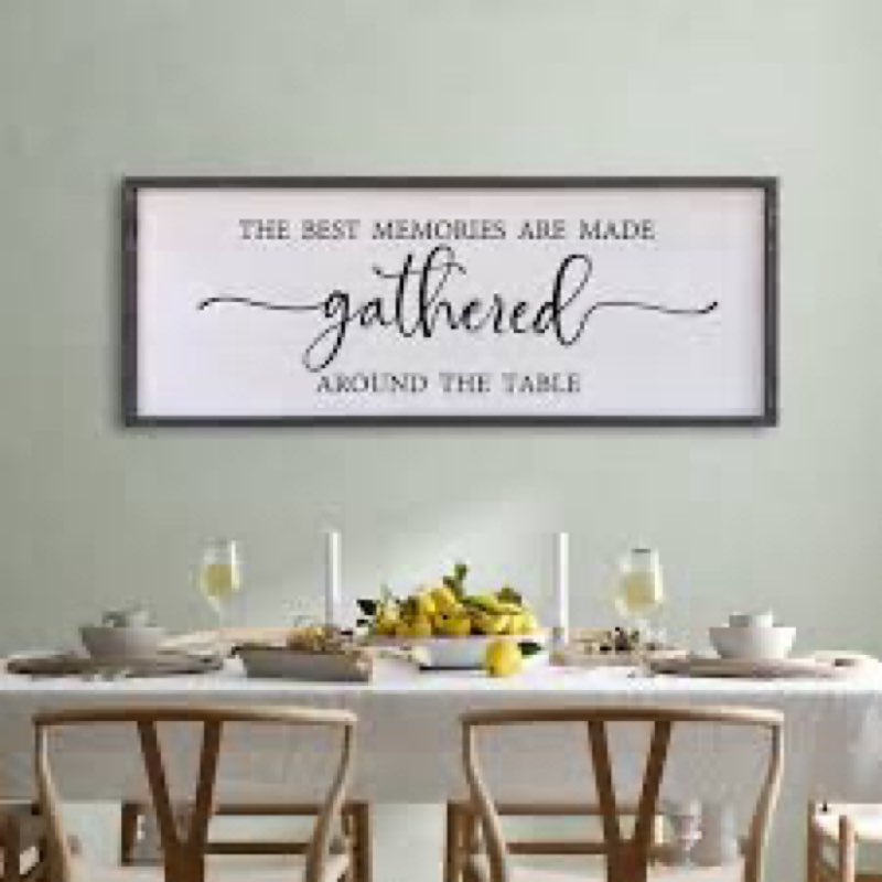 ZZJJHYWGQ The Best Memories Are Made Gathered Around The Table Wall Art 40"x15" Large Dining Room Wo