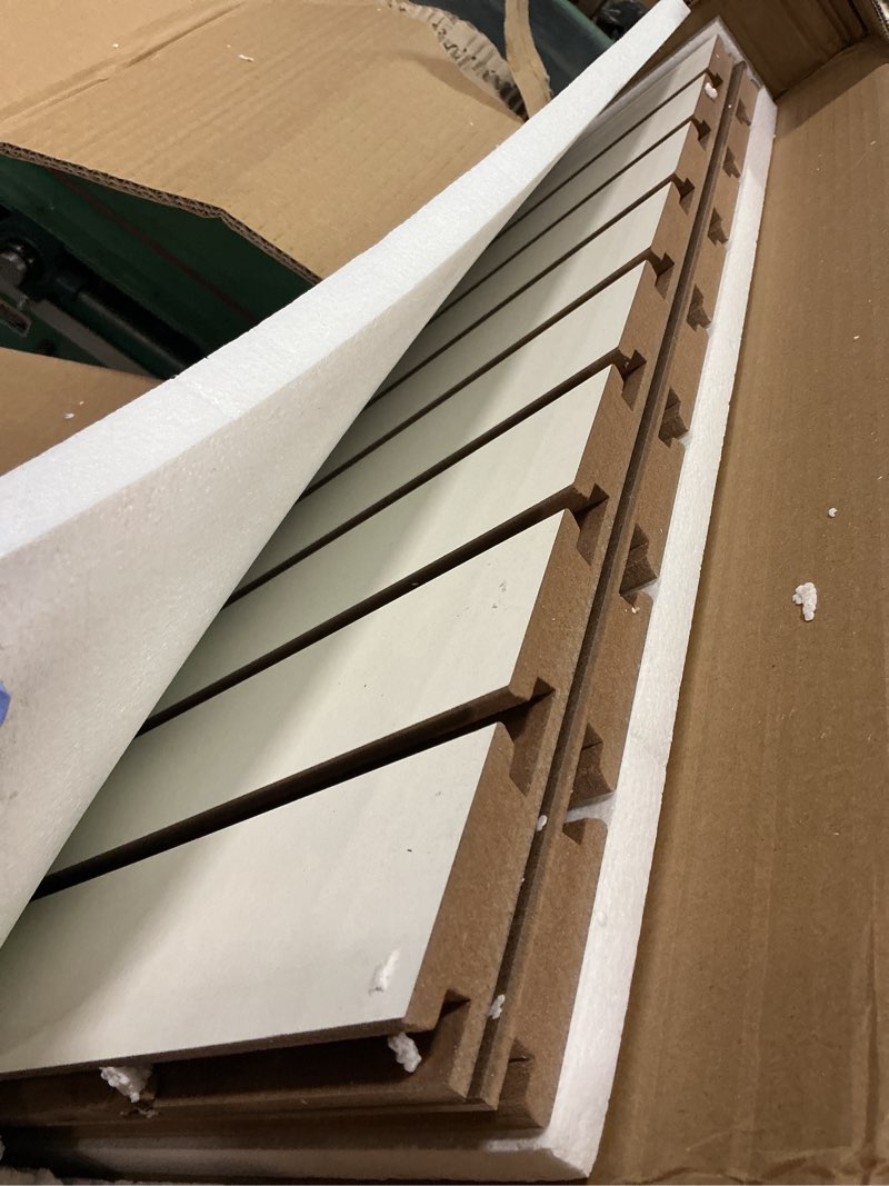 Condition photo showing As Is for SSWBasics 4ft x 2ft Horizontal White Slatwall Panels Easy Organizer (24"H x 48"L) - Pack of 2 - Stre