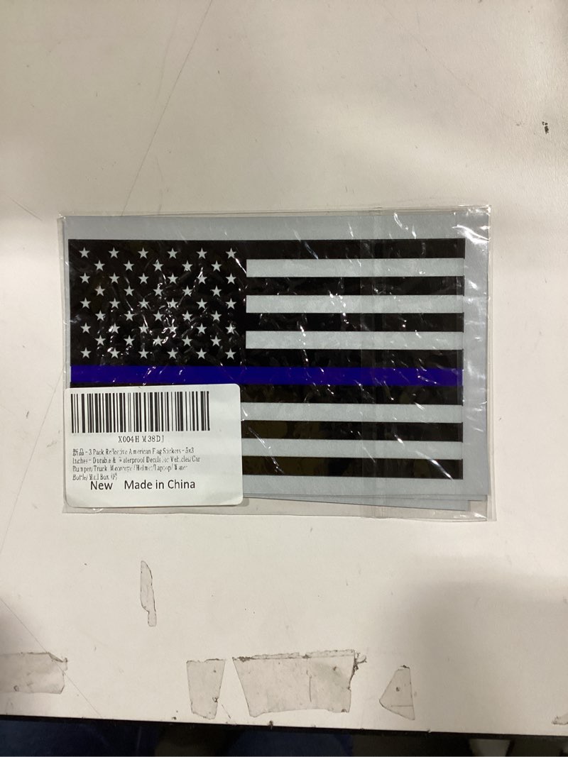 3 Pack Reflective American Flag Stickers - 5x3 Inches - Durable & Waterproof Decals for Vehicles/Car