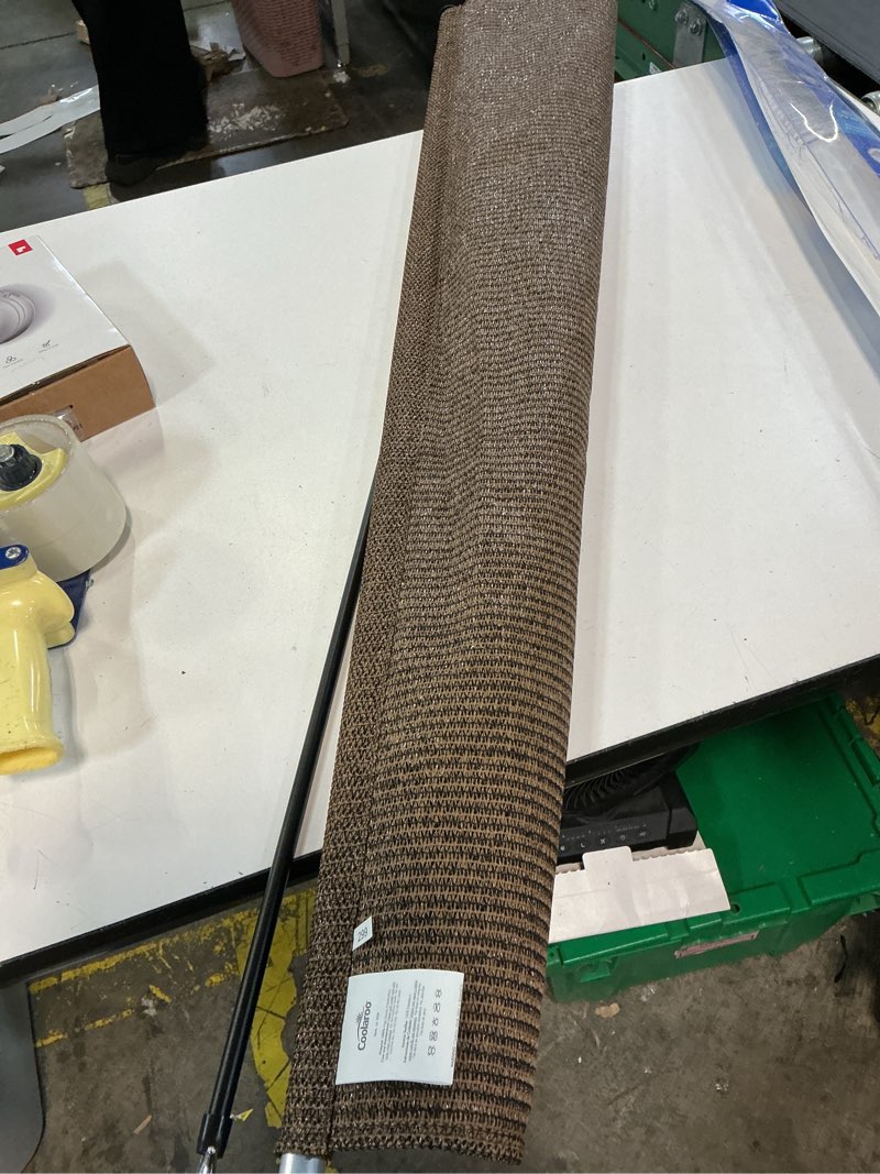 Condition photo showing As Is for coolaroo 72  x 48  crank operated brown roller sun shade
