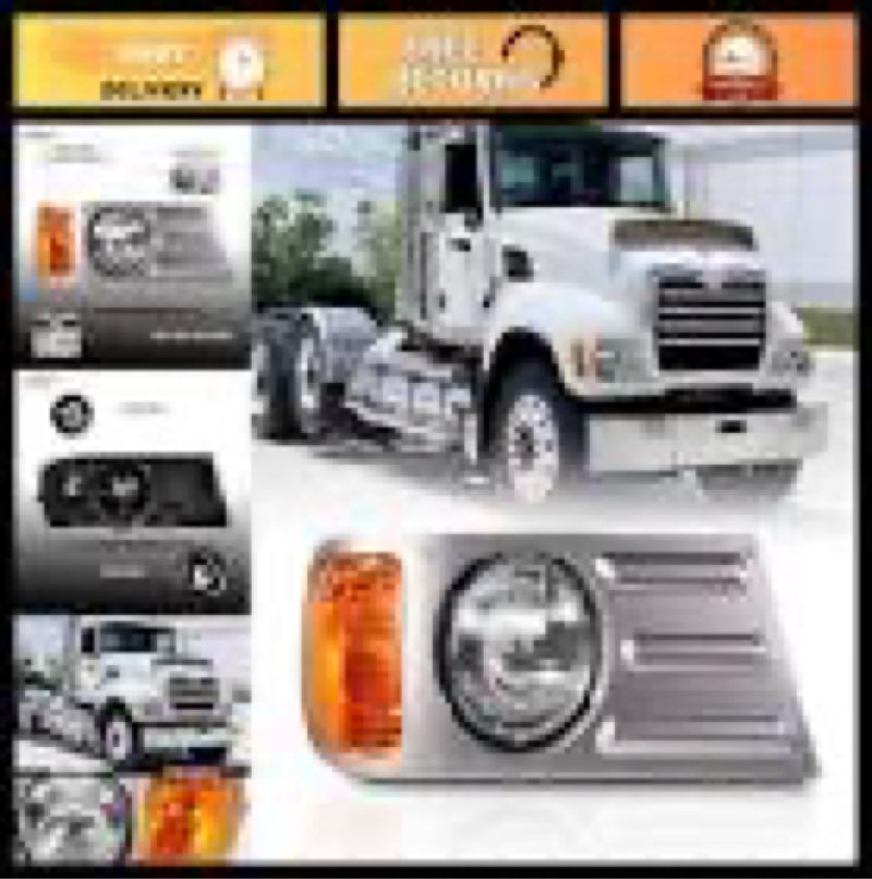 hpdmauto headlights assembly fit for mack cv replacement right passenger side headlamp grey