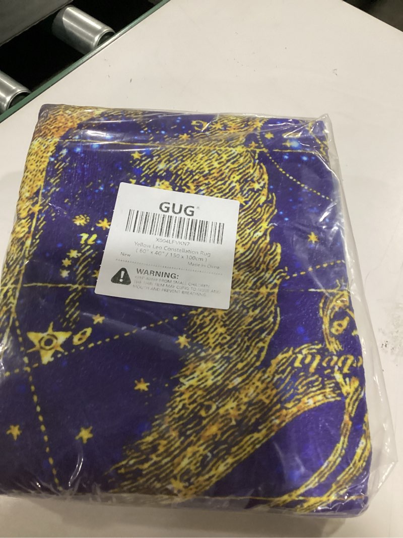 Condition photo showing Good Condition for Washable Non-Slip Area Rug, Constellation Design Teen Carpet Rug Doormat, Low-Pile Floor Carpet for Computer Children Bedroom Indoor Front Entrance Living Room Office (Yellow Leo, 60" x 40") Yellow Leo 3'4" x 5' (Rectangular)