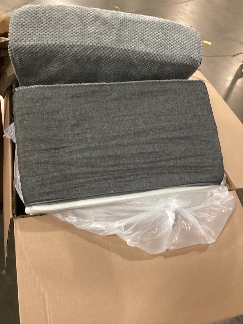 Condition photo showing As Is for 5-step dog stairs and ramp for small dogs and cats, pet steps for high bed with non-slip bottom, grey 5-step grey