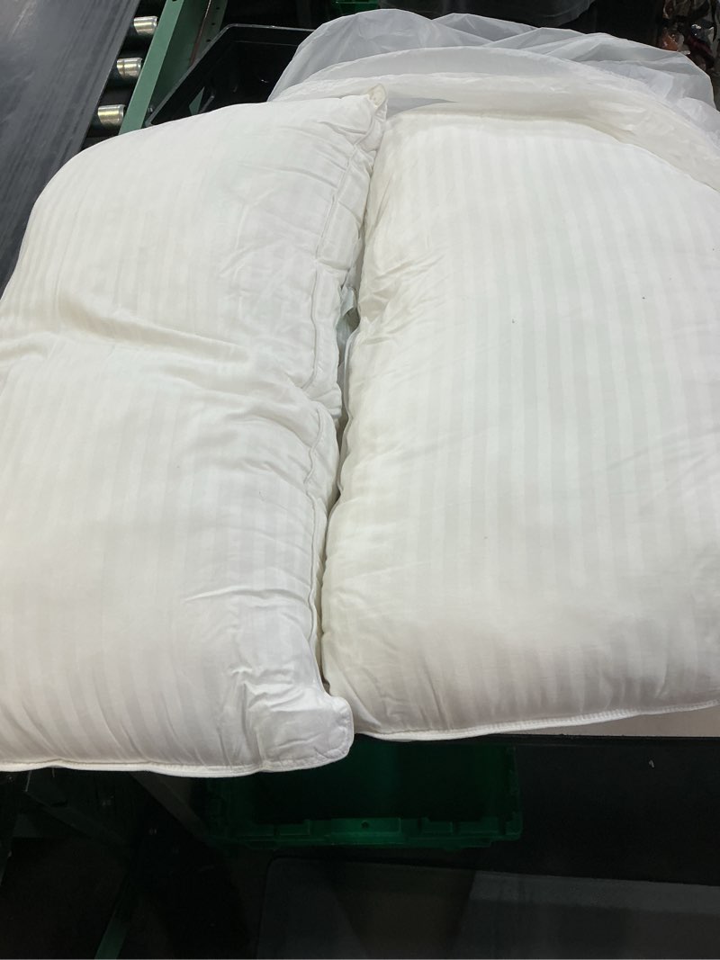 Condition photo showing As Is for beckham hotel collection bed pillows king size set of 2 | down alternative pillow for back, stomach or side sleepers king white