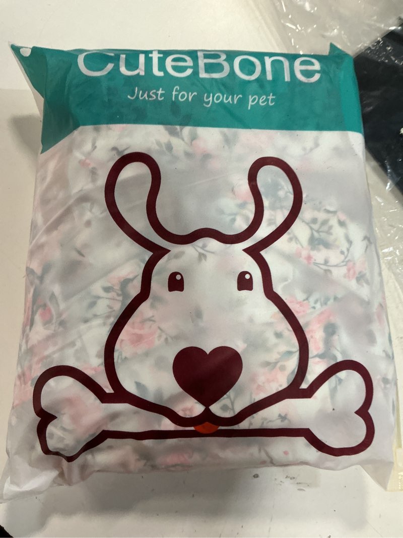 Condition photo showing New/Like New for cutebone female dog diapers with skirts 3 pack reusable puppy dresses pants for heat cycle period qbd18l birds&flowers skirts 3pcs l