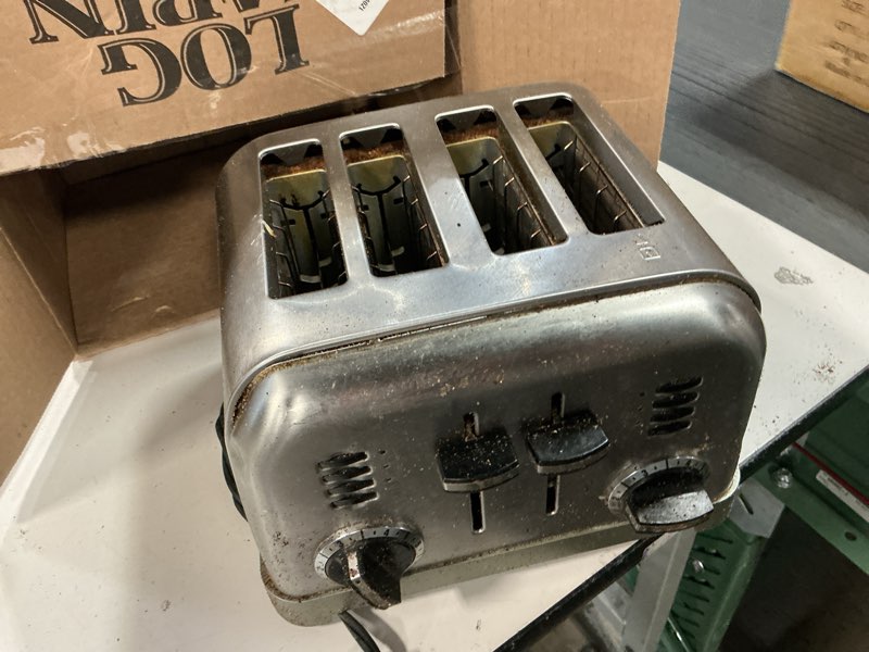 Condition photo showing As Is for Cuisinart 4 Slice Toaster, Compact Stainless Steel Toaster with Extra-Wide Slots for Toasting Bread, French Toast, Bagels and Pastries, Defrost & Reheat Functions, CPT-180P1, Brushed Stainless