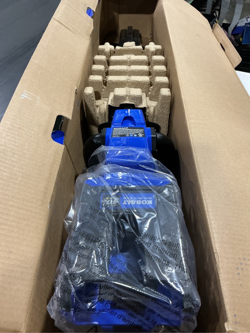 Condition photo showing As Is for kobalt gen4 40-volt 24-in battery hedge trimmer 2 ah (battery and charger included)