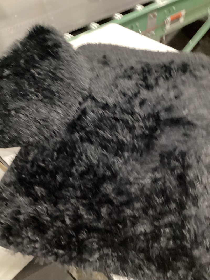 Condition photo showing As Is for incompletely ))))))seahome bathroom rug sets 2piece non slip, toilet lid cover and contour mat, bath mats shower mat for tub (black