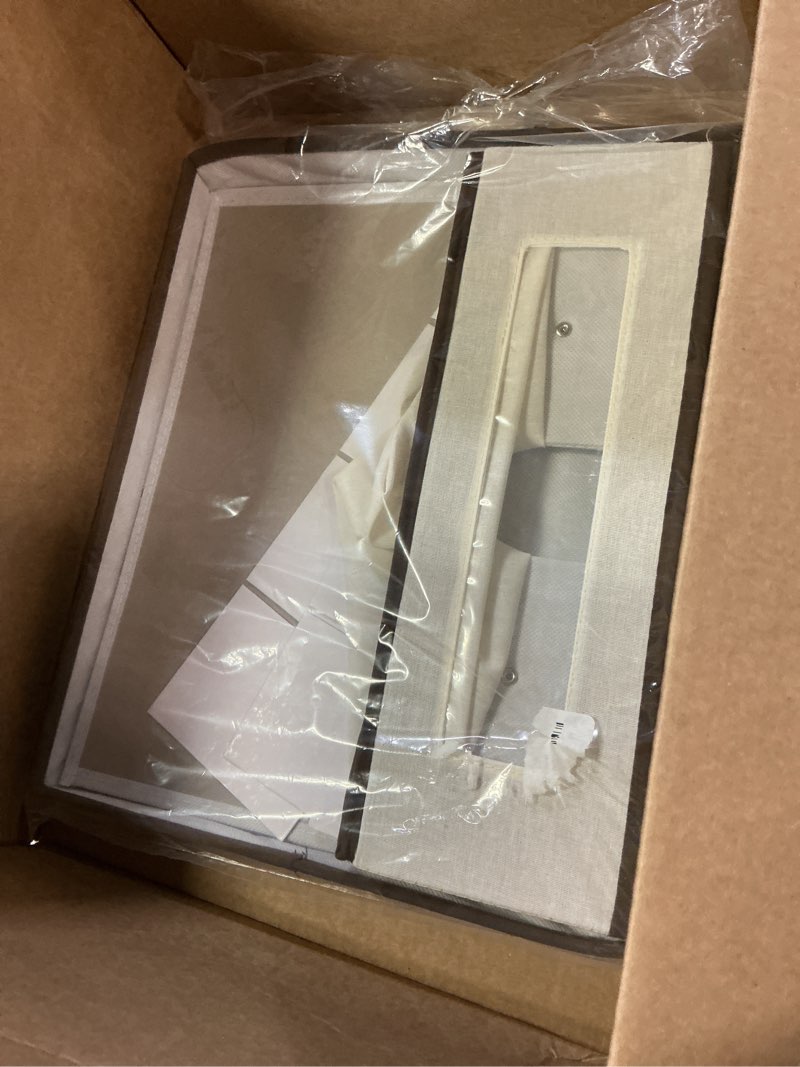 Condition photo showing Good Condition for household essentials 538 vision china storage box for tea cups and mugs with lid and handles | natural canvas with brown trim