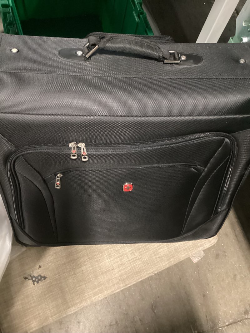 Condition photo showing Good Condition for swissgear 7895 premium rolling garment bag, bonus hanging feature, men's and women's, 24-inch luggage - black 24 inch rolling black
