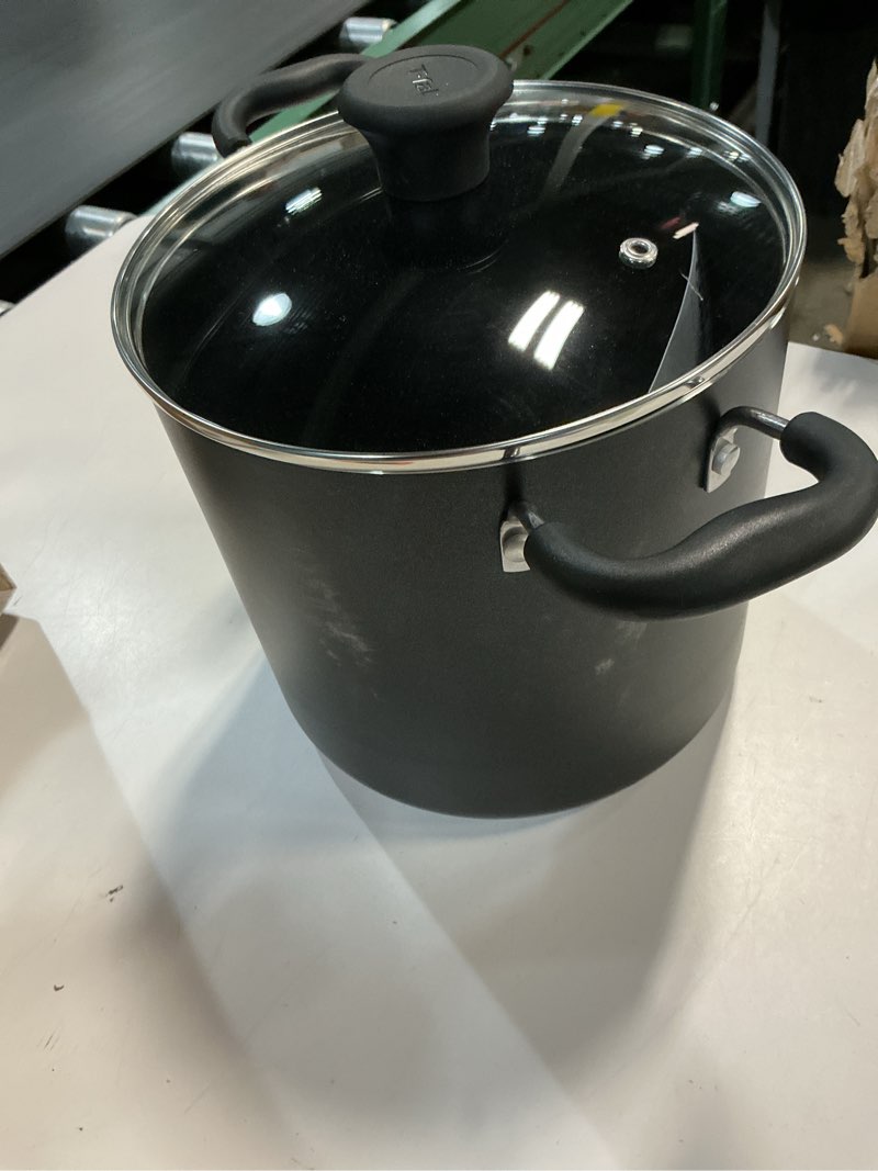 Condition photo showing New/Like New for T-fal Initiatives Nonstick Stockpot 8 Quart Oven Safe 350F Cookware, Pots and Pans, Dishwasher Safe Black Nonstick 8 Quarts