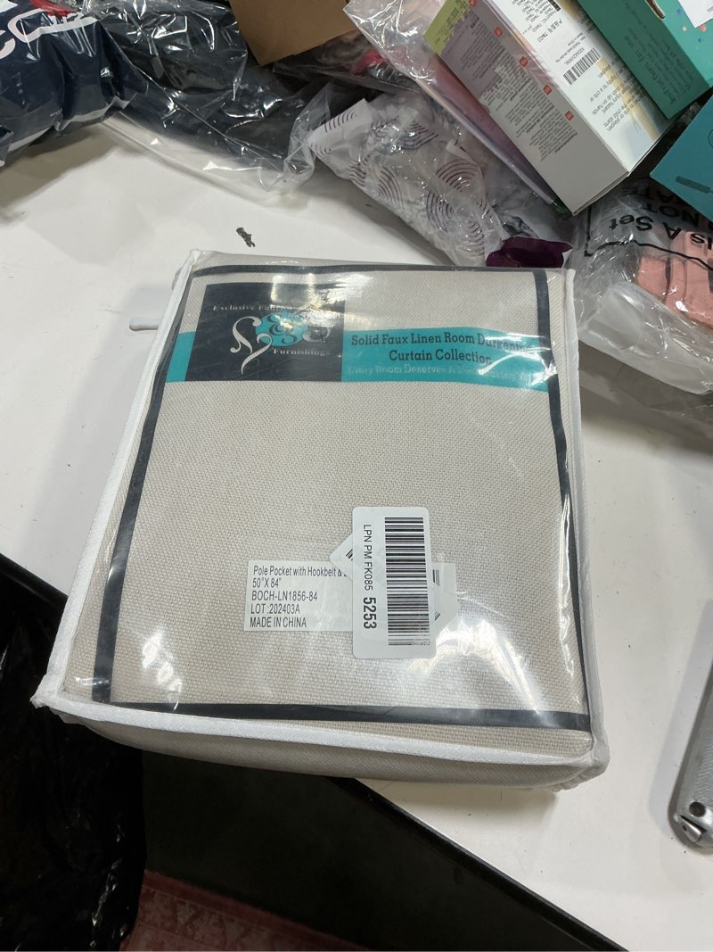 Condition photo showing Good Condition for HPD Half Price Drapes - Faux Linen Curtains for Living Room (1 Panel) - 50W X 84L - Textured Room Darkening Curtains for Bedroom 84 Inches Long - Drapes for Home Decor, Birch Birch 50"W x 84"L (Pack of 1)