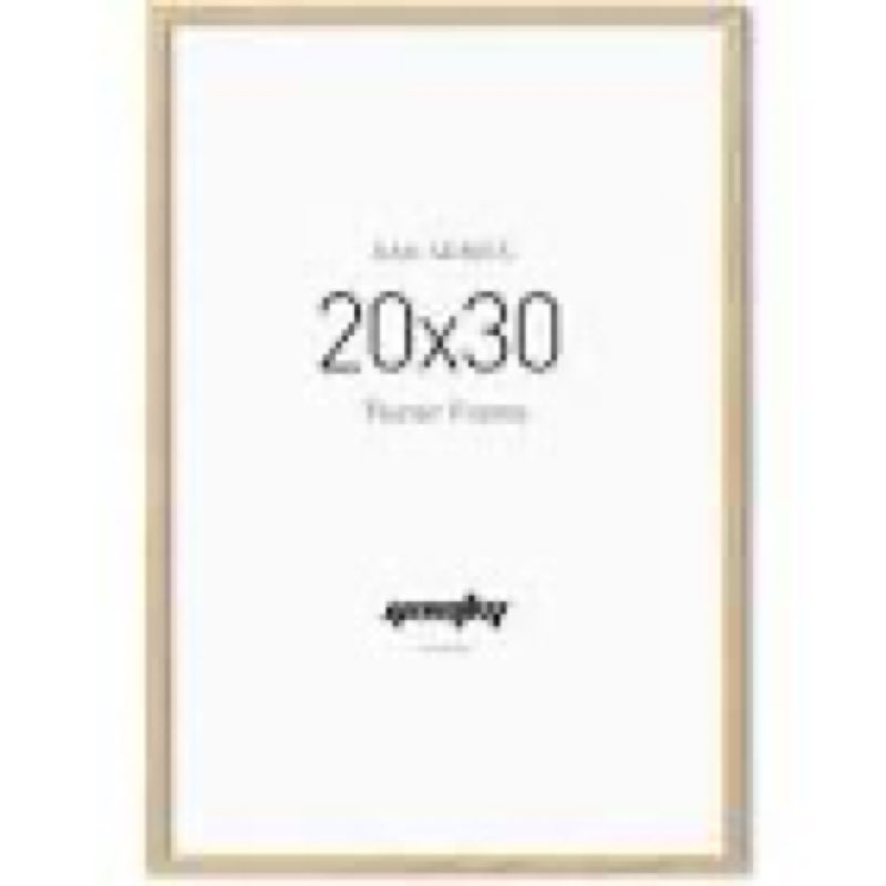 yaetm minimalist 20x30 frame - brown walnut, solid wood 20x30 poster frame for picture & art print, lightweight, horizontal and vertical wall hanging, gallery wall frames (single, walnut) 20x30 - 1 pack walnut