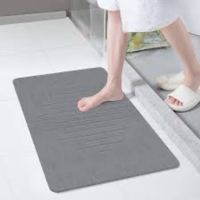 THMINS Extra Large Stone Bath Mat, 32''x20'' Non-Slip Diatomaceous Earth Stone Bath Mat, Super Absor