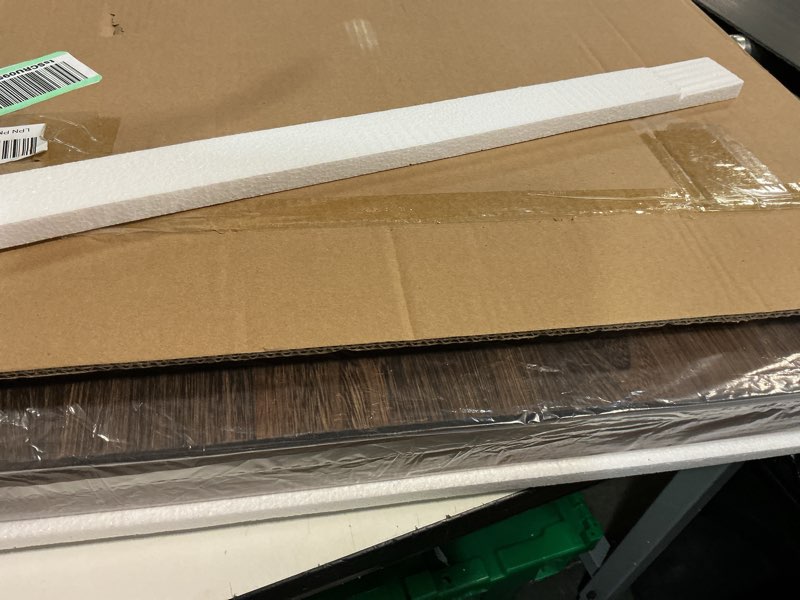 Condition photo showing New/Like New for Square Wood Ottoman Serving Tray 24" - Rustic Wooden Table Tray for Farmhouse Decorative Oversized Coffee Table Trays Living Room Kitchen Counter Breakfast Brown 24" x 24" x 1.6" Brown