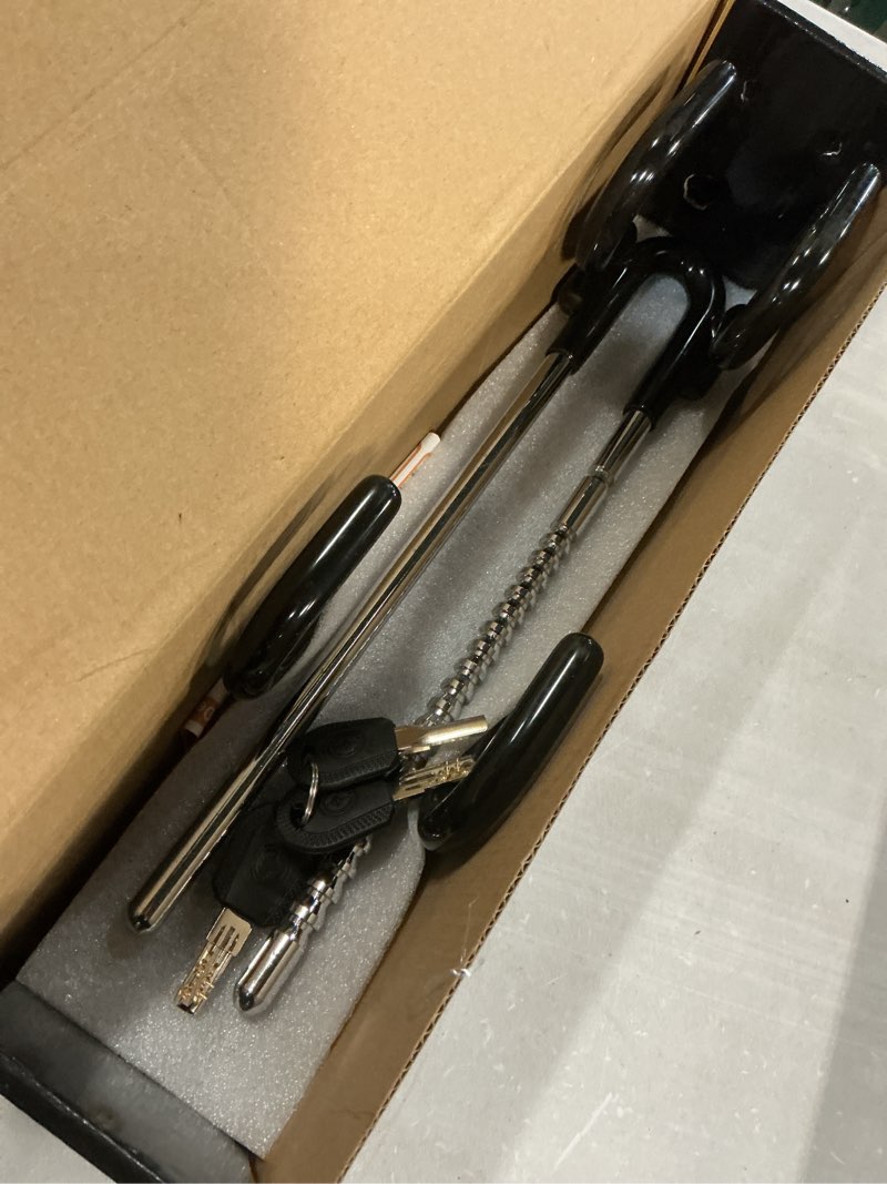 Condition photo showing Good Condition for tevlaphee steering wheel lock anti-theft car device heavy duty security car lock antitheft locking devices great deterrent adjustable car wheel lock anti theft for vehicle truck with 3 keys(black)
