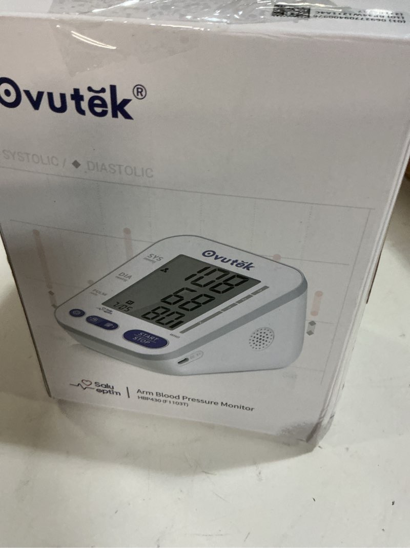 Condition photo showing New/Like New for ovutek blood pressure monitors for home use: large bp cuff with 240 memories for 2 users, upper arm blood pressure machine, accurate bp monitor with batteries type-c cable white