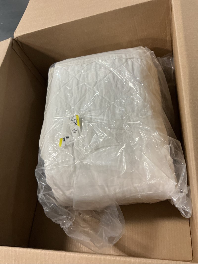 Condition photo showing Good Condition for HORIMOTE HOME 100% Linen Front/100% Cotton Back Quilt Set King Size, White Pre-Washed European Flax Linen Quilt, Diamond Stitch Bedspread Coverlet Bedding Set 3-Piece for All Seasons White King