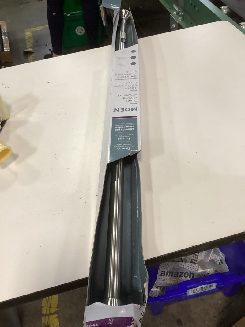 Condition photo showing Good Condition for moen straight adjustable mounted shower curtain rod for bathroom, brushed nickel finish, tr1000bn brushed nickel animal print