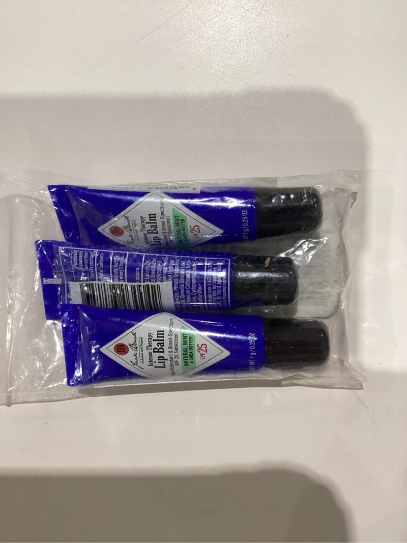 Condition photo showing New/Like New for Jack Black Intense Therapy Lip Balm, 0.25-Oz. – SPF 25 Sun Protection, Lip Moisturizer, Hydrating Lip Balm with SPF, Lip Sunscreen Natural Mint Multi Pack 0.25 Ounce (Pack of 3)