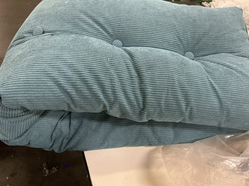 Condition photo showing As Is for headboard twin/queen/king wedge pillows, headboard reading backrest, sofa bed upholstered cushion double tatami pillow with removable cover for headboard sofa bed ( color : blue , size : 79inch/200cm