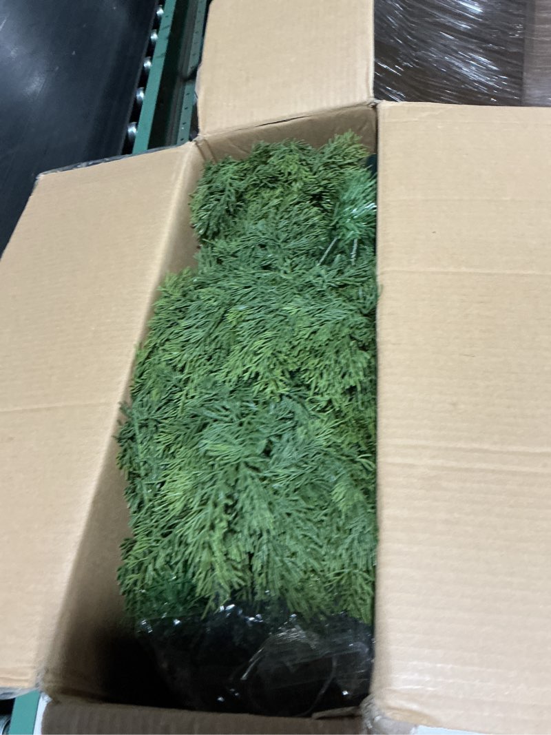 Condition photo showing Good Condition for 2-pack 4ft potted faux outdoor plants uv resistant, weatherproof artificial cedar topiary trees with windproof planter, lighted fake trees for front porch outside home decor indoor 4ft lighted