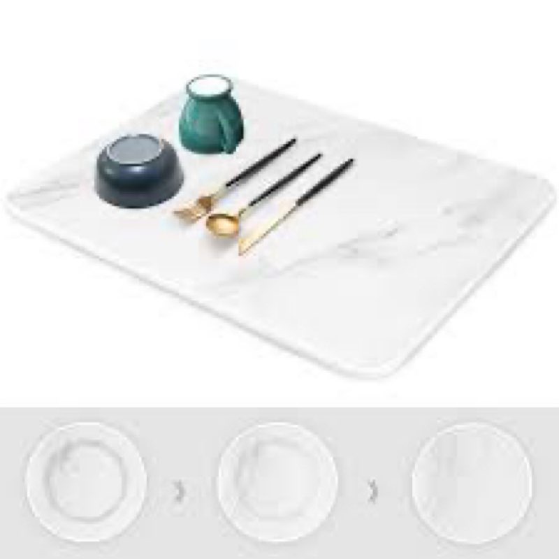 Stone Drying Mat for Kitchen Counter, Water-Absorbent Diatomaceous Dish Drying Mats, Eco-Friendly - 