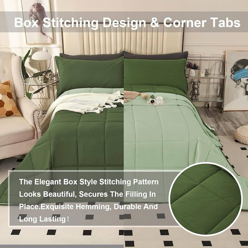 SOULOOOE Oversized California King Comforter Set 120x120, Extra Large King Size Quilts 3 Pieces Ligh