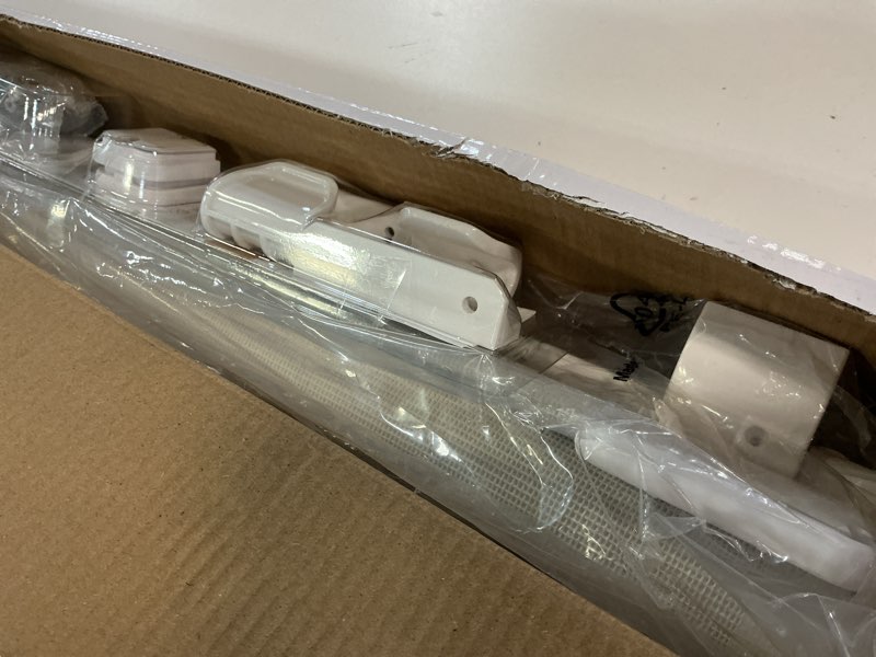 Condition photo showing Good Condition for retractable baby gate for stairs – 33” height, expands up to 55” width – safety gate for infants, toddlers, dogs & pets – easy install, secure closure, white mesh design for indoor & outdoor use