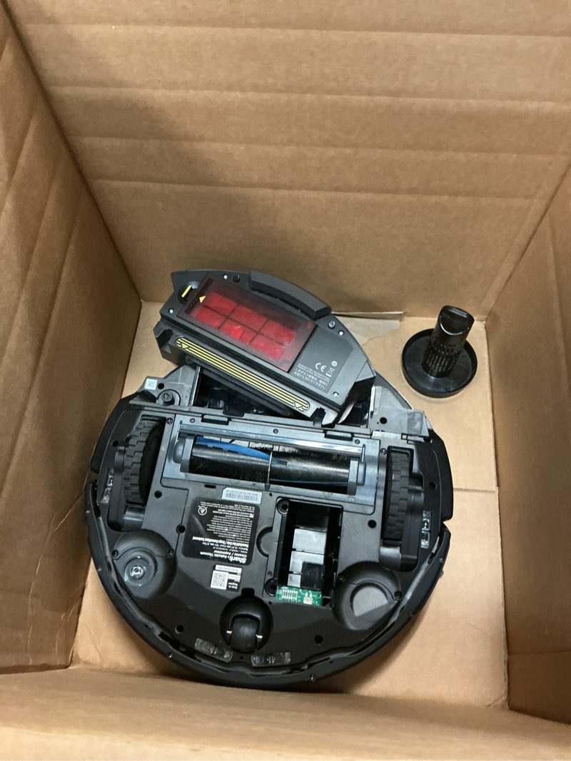 Condition photo showing As Is for Shark Robot Vacuum & Mop Combo, Powerful Suction, Matrix Plus, 60-Day Debris Capacity, HEPA Bagless Self Empty Base, Sonic Mopping, Home Mapping for Pet Hair - Carpets & Hardfloor, AV2610WA Wet and Dry Self-Empty (Gold/Black)