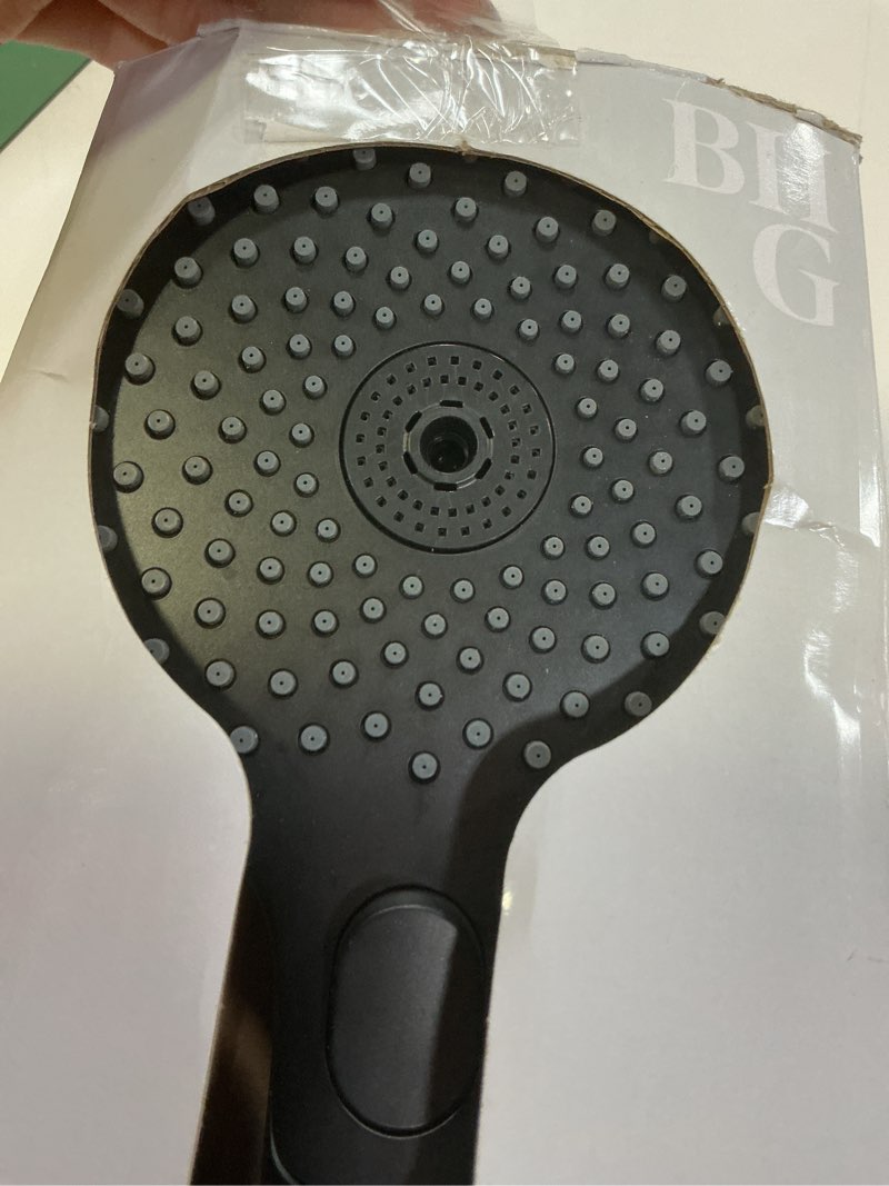 Condition photo showing As Is for better homes & gardens 3-setting handshower with magnetic docking in matte black