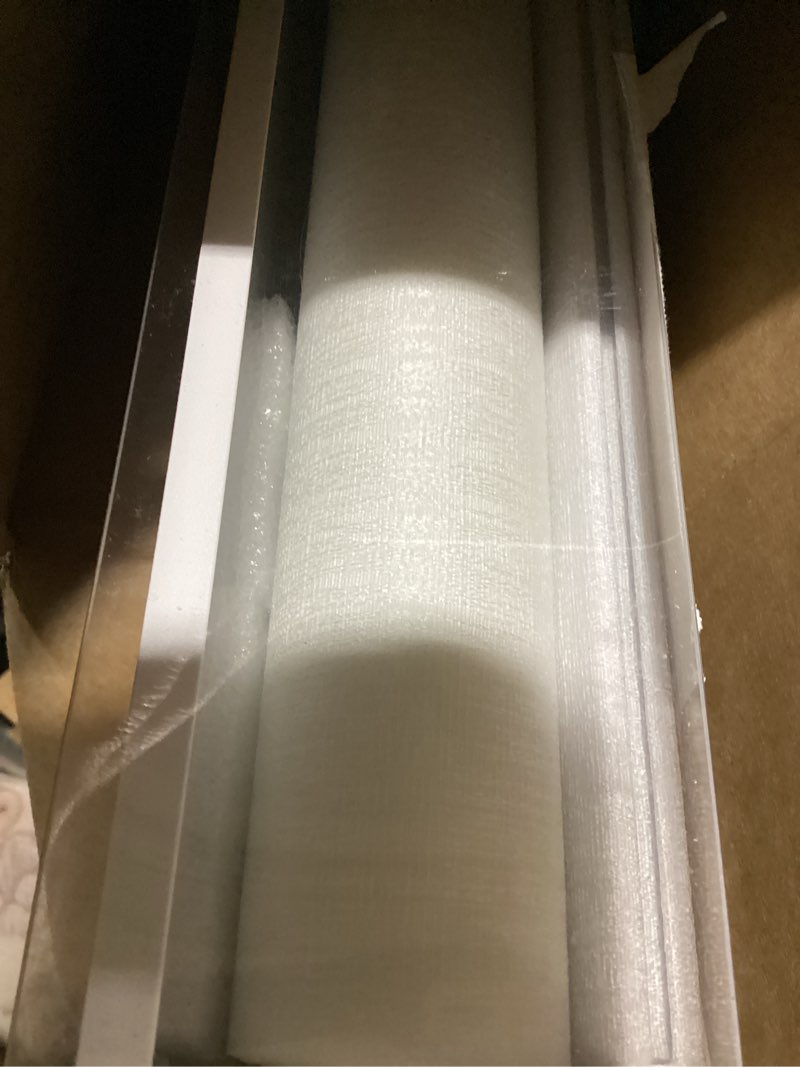 Condition photo showing New/Like New for persilux light filtering blinds for indoor windows roller shades cordless window blinds, striped jacquard fabric, uv protection thermal insulated window shades for home sliding door white 20"w x 72"h 20"w x 72"h white-light filtering