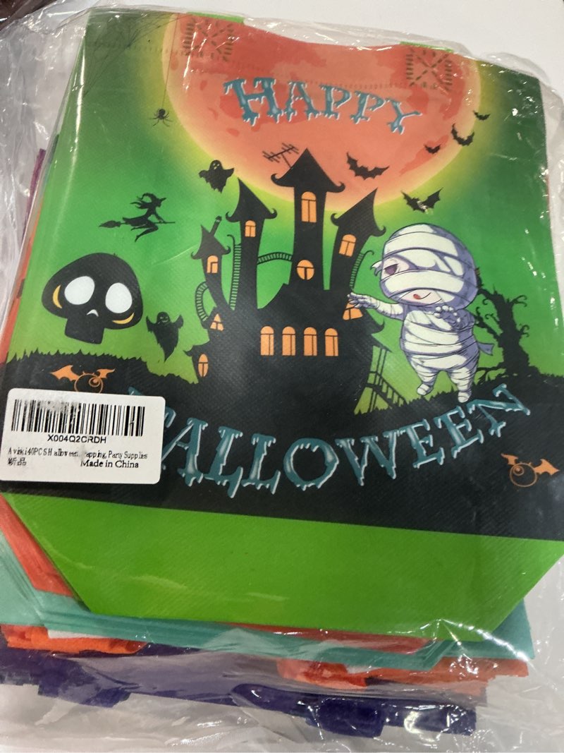 Condition photo showing New/Like New for 40PCS Halloween Small Trick or Treat Bags, 7.9"×7.9"×3.15", Non-Woven Gift Tote Bags with Handles for Gifts Wrapping, Party Supplies