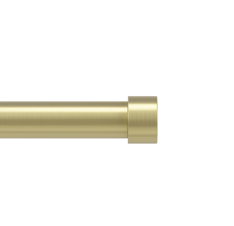 Umbra Cappa Modern 1" Curtain Rod, Includes 2 Matching Finials, Brackets & Hardware, Brass