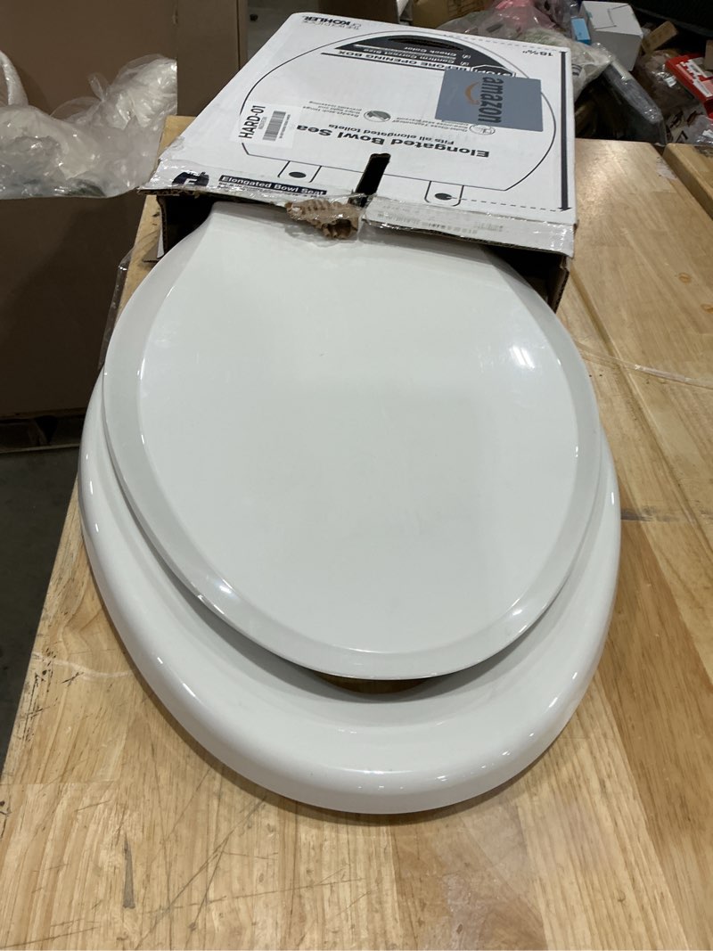 Condition photo showing As Is for kohler 4639-rl-0 cachet readylatch round toilet seat soft close, white white round ready latch