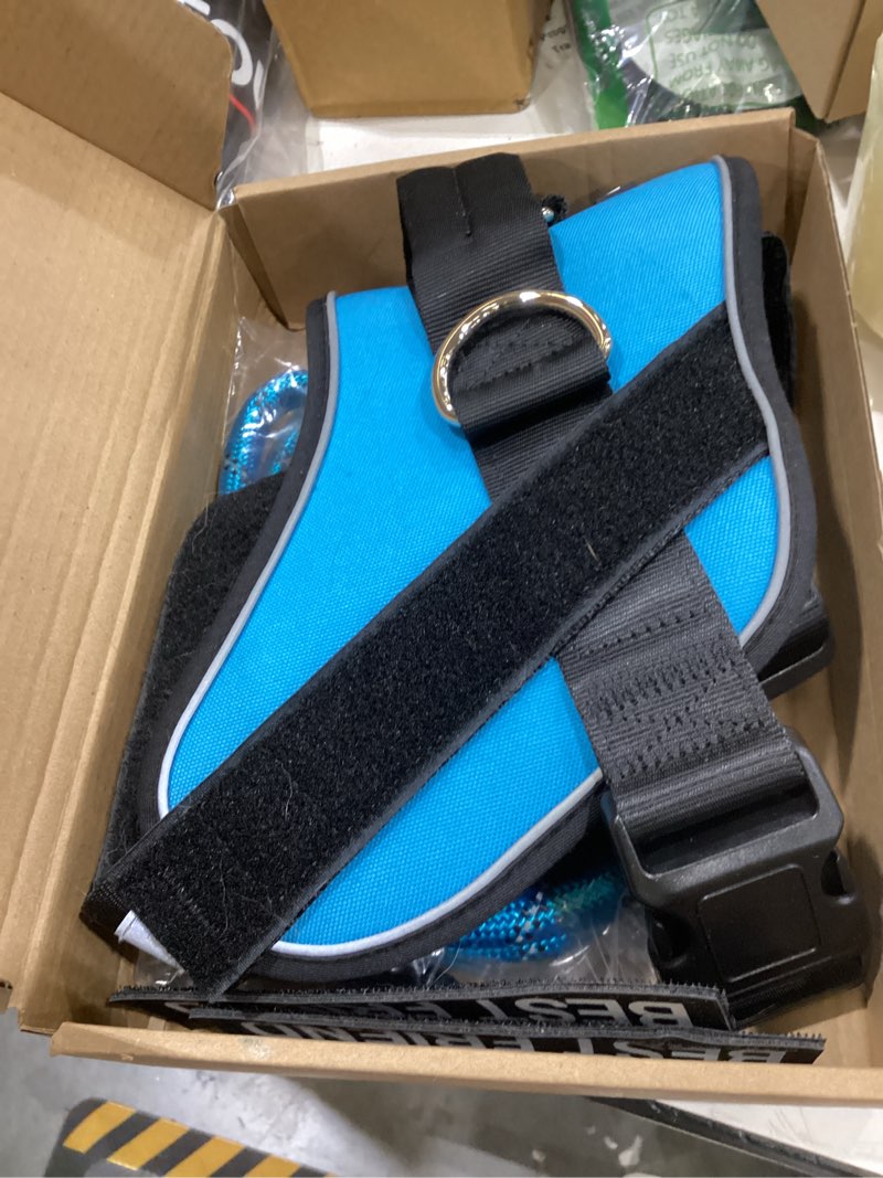 Condition photo showing Good Condition for haapaw essential dog harness, no pull pet vest with 3 leash clips, no choke, reflective, adjustable and padded, for easy walking and training for large dogs(xl, blue) xl blue