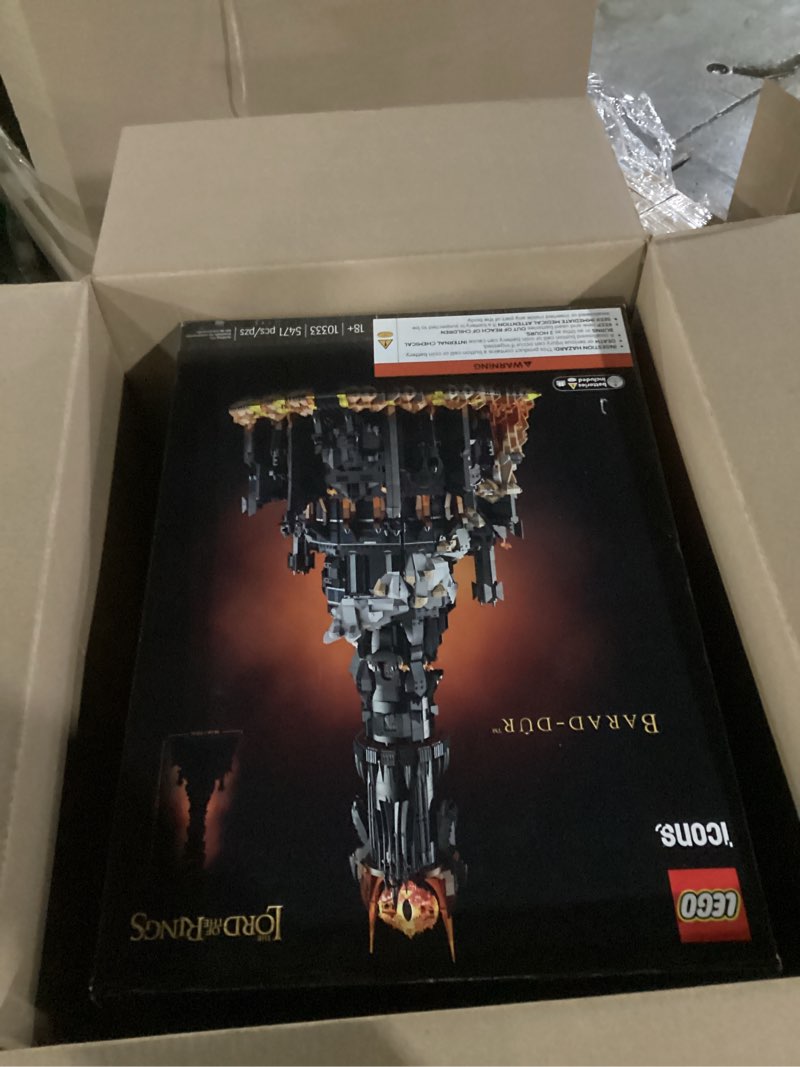 Condition photo showing Good Condition for lego icons lord of the rings barad-dûr building set for adults - lord of the rings collectible for fans - includes 6 minifigures - gift for men and women - 10333