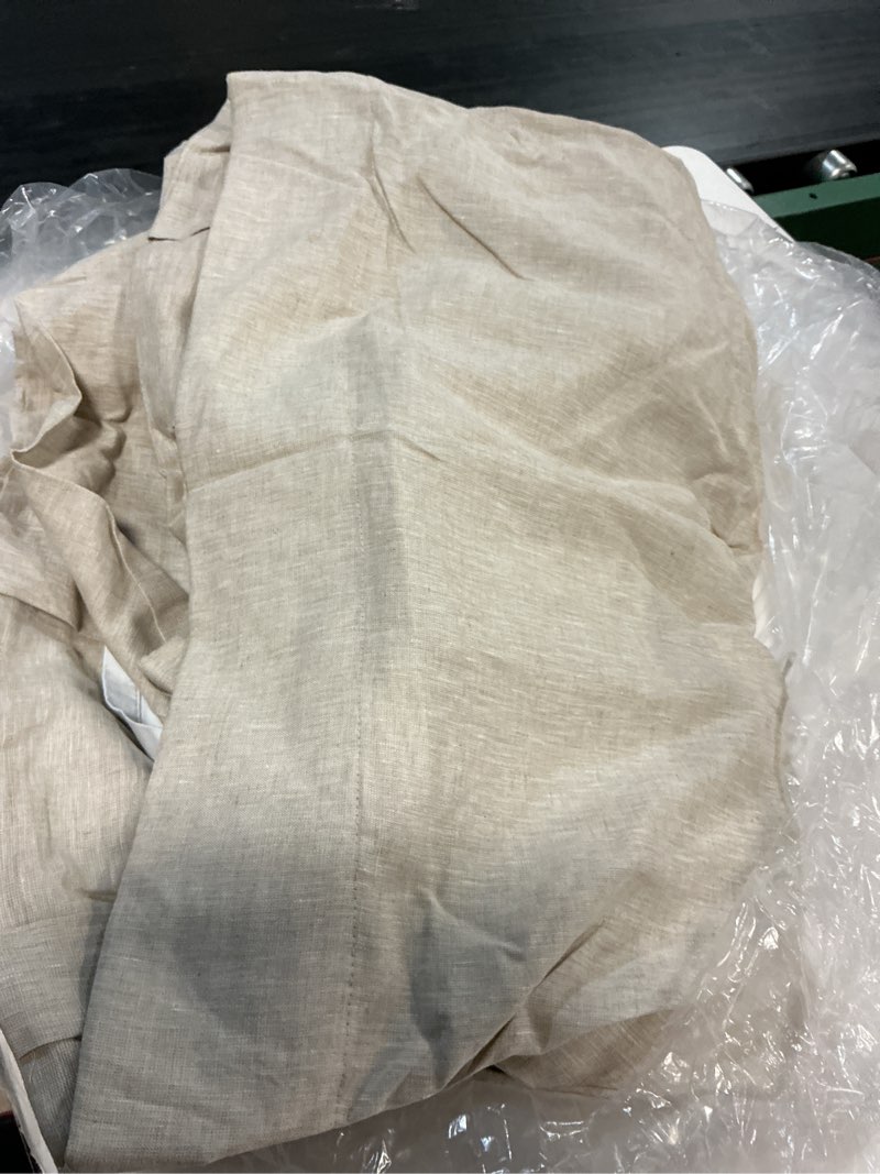 Condition photo showing As Is for european linen true blackout curtain - single panel, 96x108, flax