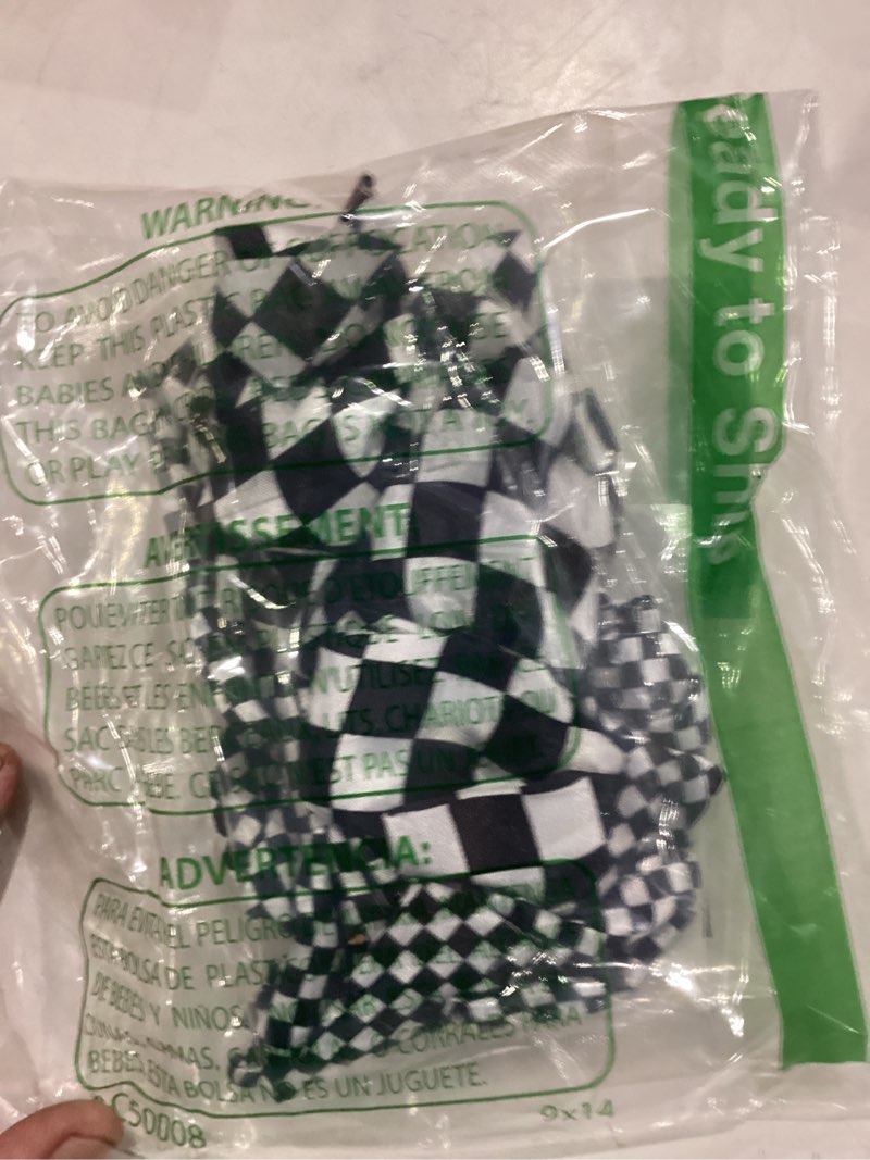 Condition photo showing New/Like New for 2 pcs checkered hair bow, black white checkerboard checkered hair scrunchies with long tail, can be matched with various styles, for girls, women