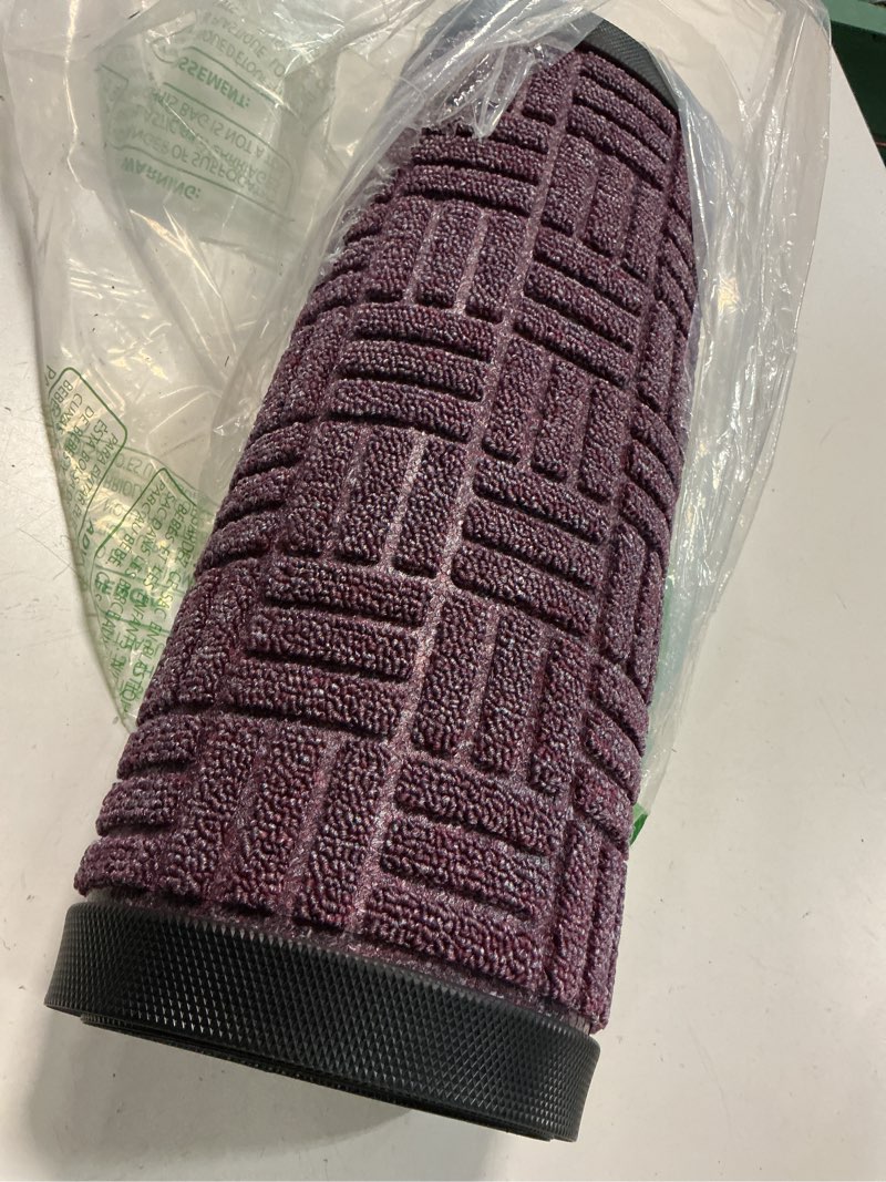 Condition photo showing Good Condition for olanly front door mat outside entrance 47x17, absorbent, heavy duty sturdy natural rubber doormat indoor outdoor, non-slip, stain and fade resistant, low profile floor mat for entryway, violet violet maze rectangular 47" x 17"