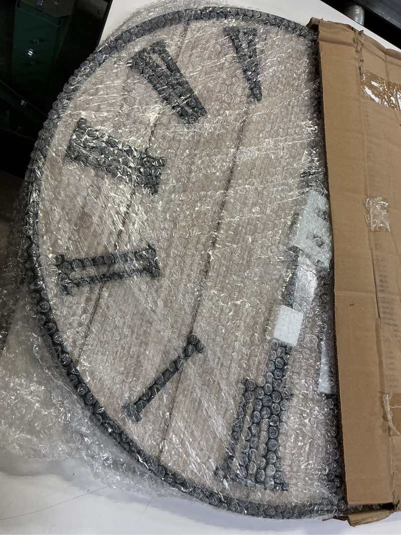 Condition photo showing Good Condition for Large Farmhouse Wall Clock, 24 Inch Rustic Wooden Wall Clock 25M22104B