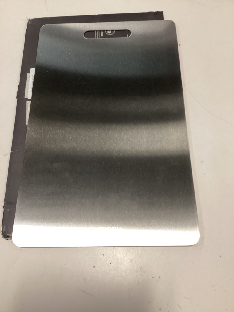 Condition photo showing Good Condition for (Incomplete only 1 piece) Titanium Cutting Boards Set of 3, Titanium Cutting Boards for Kitchen, 100% Double-sided titanium cutting boards,separate raw and cooked food areas,non-toxic,dishwasher safe (S+ M + L) Sliver 16\"L x 10\"W(S+M+L)