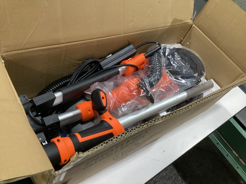 Condition photo showing Good Condition for drywall sander, 1000w electric drywall sander with vacuum, 2200rpm automatic dust collector with led light, foldable popcorn ceiling removal tool with 6 variable speed &15pcs sanding discs light orange