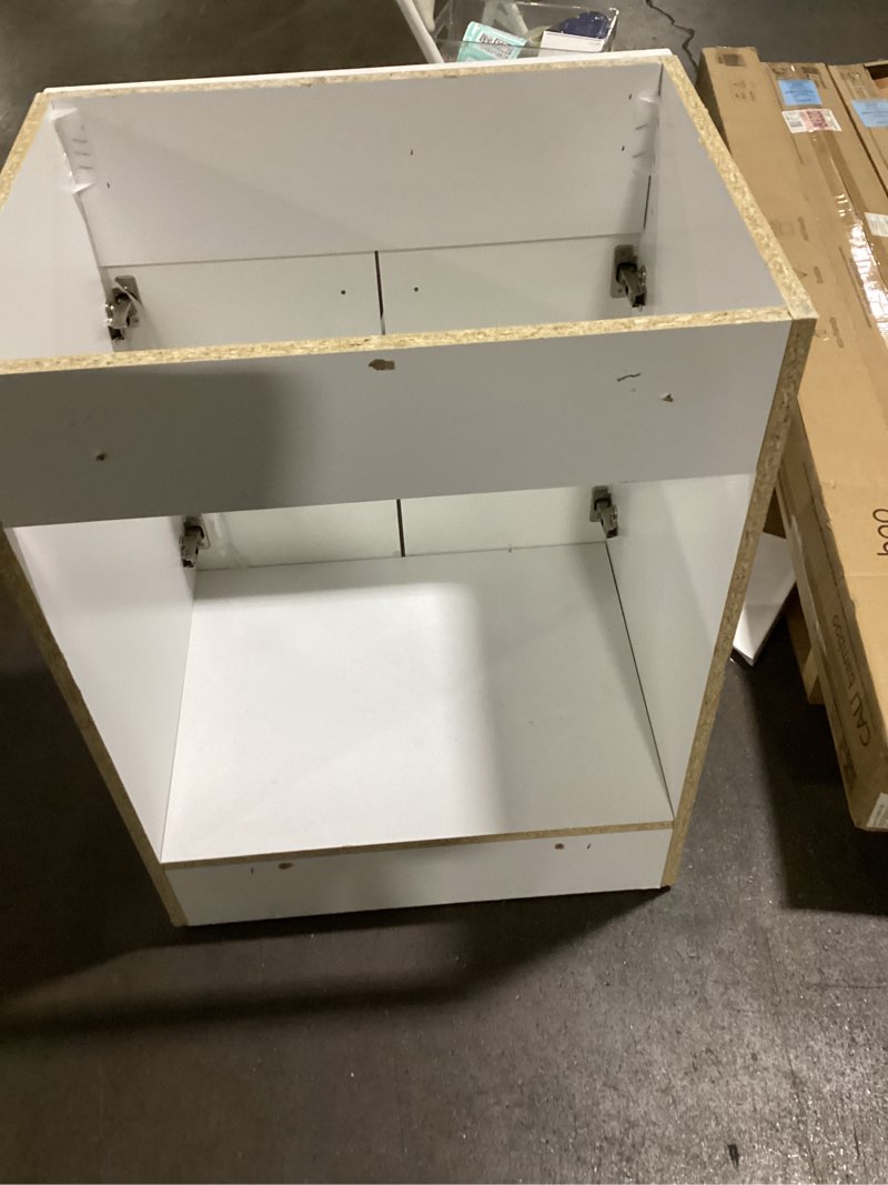 Condition photo showing As Is for project source white vanity