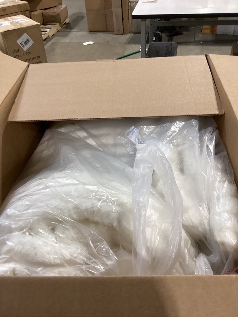 Condition photo showing Good Condition for bedelite fleece twin comforter set -super soft & warm fluffy cream white bedding, luxury fuzzy heavy bed set for winter with 1 pillow case cream white twin