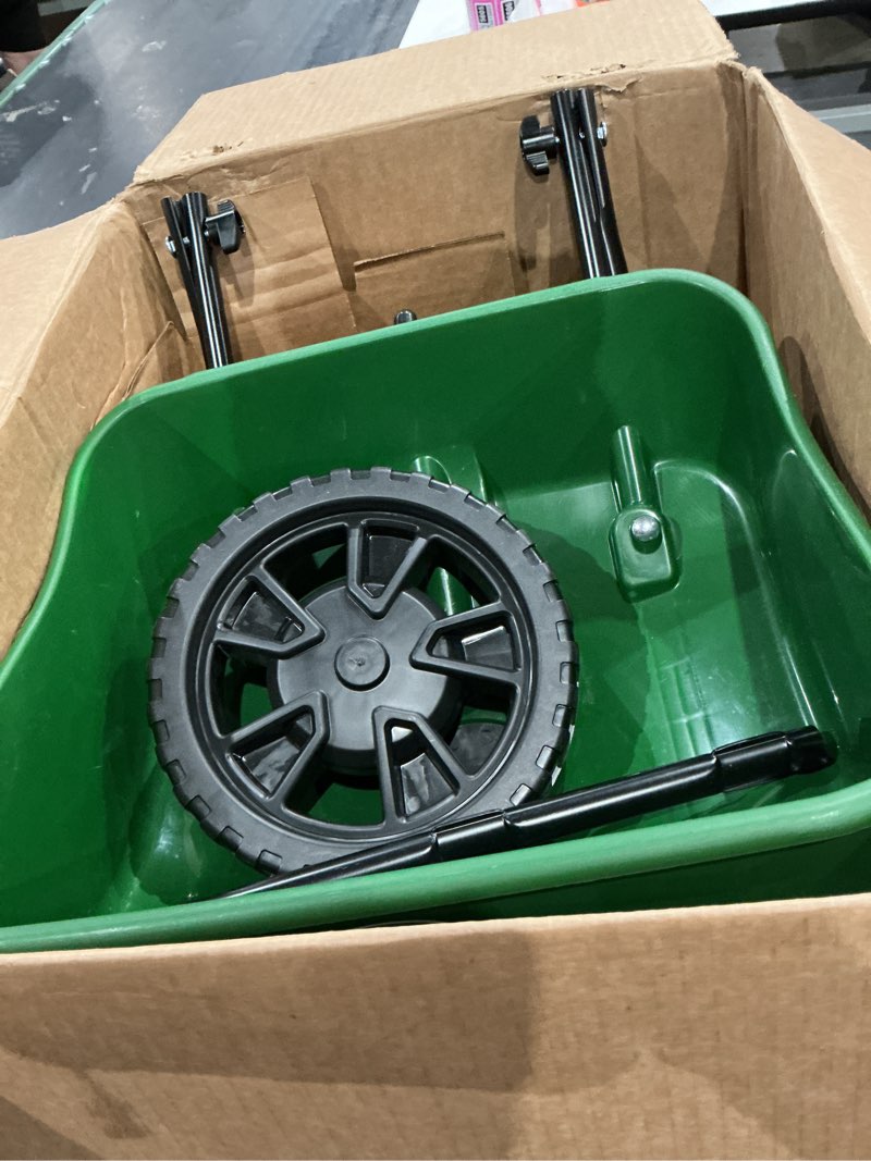 Condition photo showing As Is for scotts turf builder bundle for small, northern lawns and a scotts turf builder edgeguard mini broadcast spreader for seamless application 4-step small yard + spreader