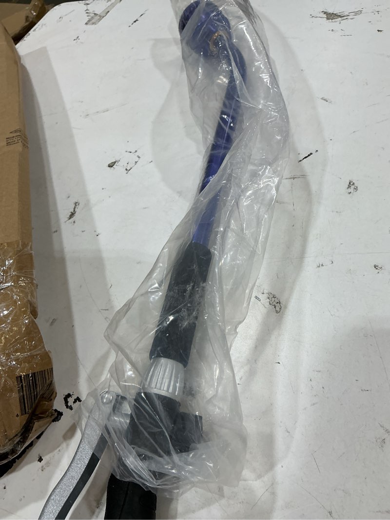 Condition photo showing Good Condition for watering wand, 24 inches sprayer wand with superior stainless head, perfect for hanging baskets, plants, flowers, shrubs, garden and lawn, blue