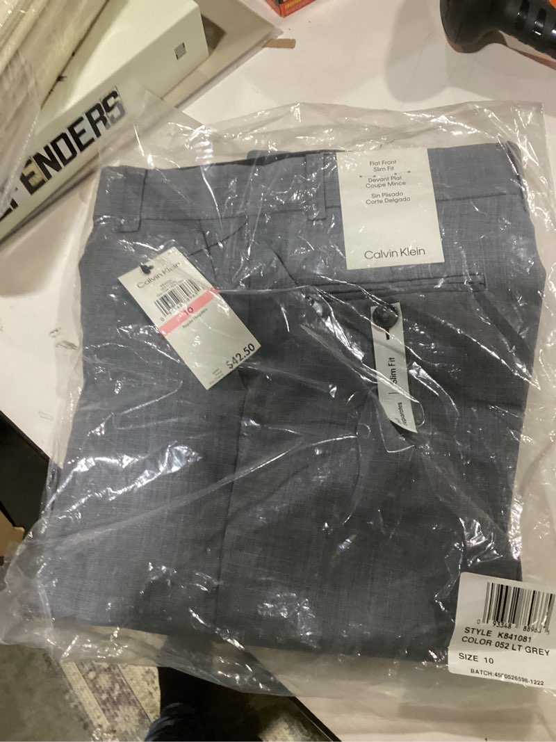 Condition photo showing Good Condition for **Similar to**Calvin Klein Boys' Flat-Front Bi-Stretch Dress Pant, Straight Leg Fit, Belt Loops & Front Pockets